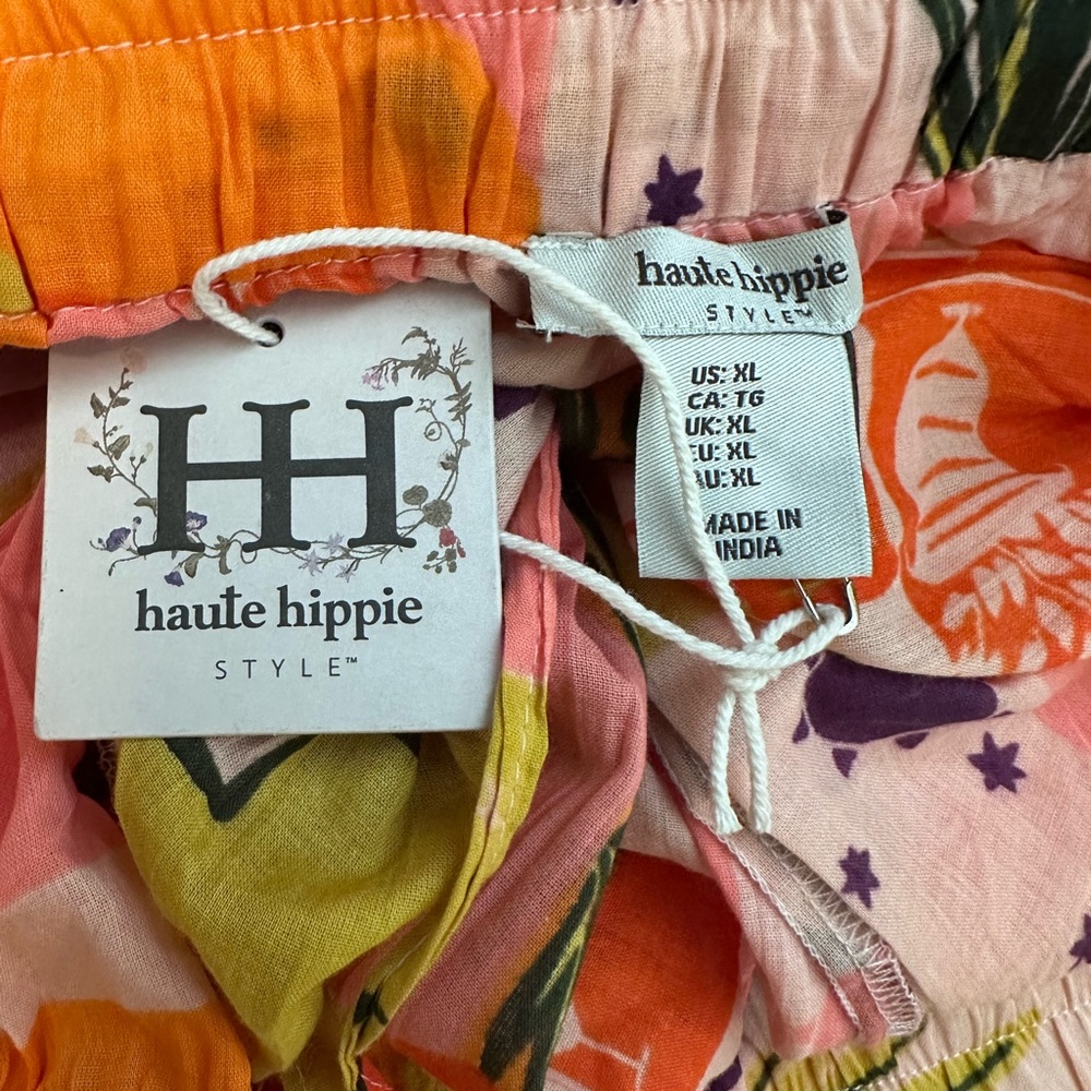 Haute Hippie tropical print wide leg pants NWT - Picture 3 of 3